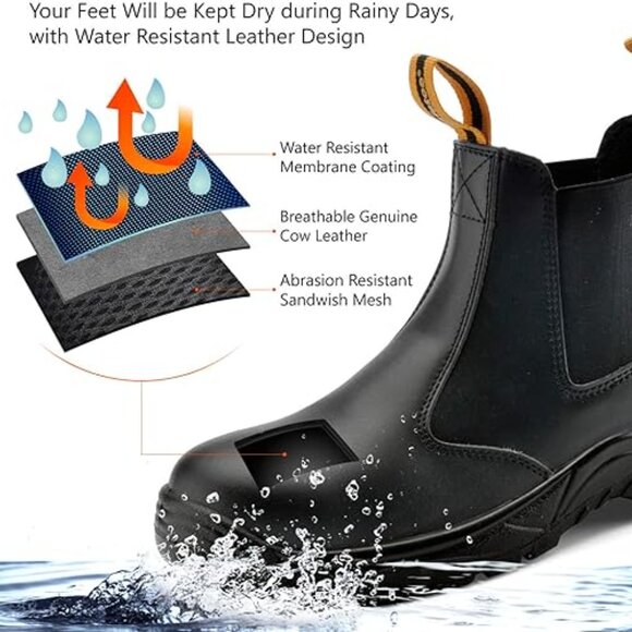 Safetoe Steel Toe Work Boots for Men size U.S 5/Eur 38 main image 4